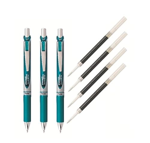 Stylo gel anti bavure pour gaucher Pentel Energel Deluxe RTX turquoise