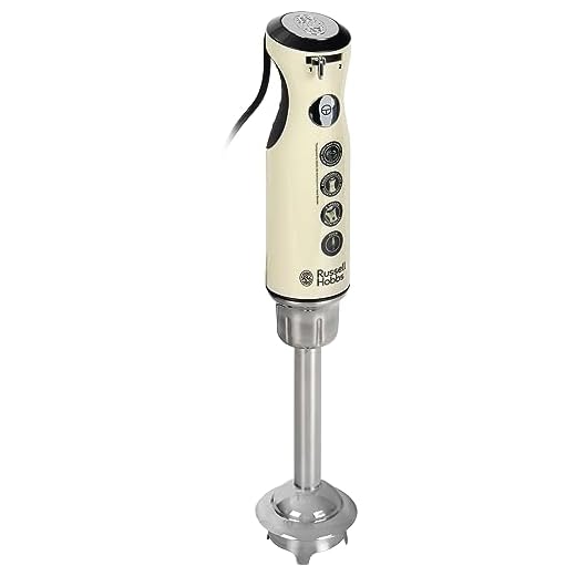 Russell Hobbs Batidora de Mano Retro - Cuchillas Acero Inoxidable, Vaso de 1L, 2 Velocidades, Piezas Lavables en Lavavajillas, sin BPA, Diseño Retro, Asa Ergonómica de Tacto Suave, Crema - 25232-56