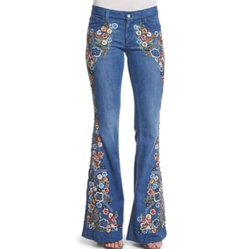 Jeans broderies florales FGRID pour sublimer les courbes grande taille sans serrer la taille