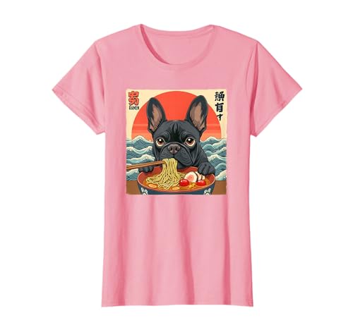 French Bulldog Frenchton Terrier Ramen Noodle Dog Funny T-Shirt