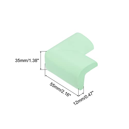 Image of uxcell Corner Guards Edge Protectors, 12Pack Foam Safety Bumper L Shape, 55mm /2.16 inch(L) for Furniture Corner Table Edge Guard, Light Green