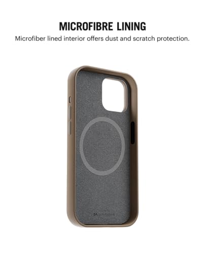 Image of DailyObjects Leatherite Case for iPhone 15 Compatible with MagSafe Wireless Charging | Black-Beige Hybrid Magnetic Back Cover
