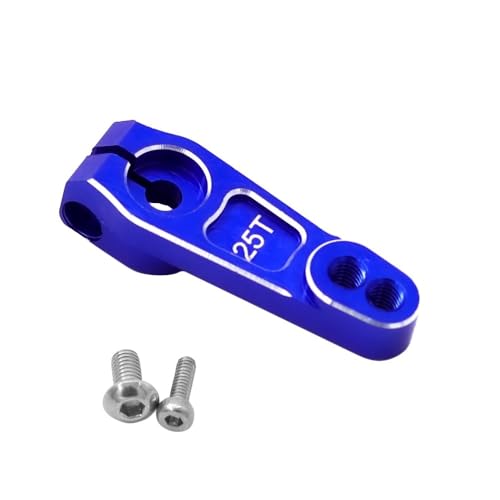 7075-T651 Metal 25T Steering Arm Servo Horn Compatible with 1/10 Scale RC Crawlers Upgrade Parts RC car Accessories(Blue)