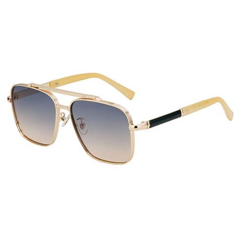 bullabulling Square Pilot Sunglasses for Men and Women Fashion Metal Vintage Gradient Shades Sunglasses UV400 Protection