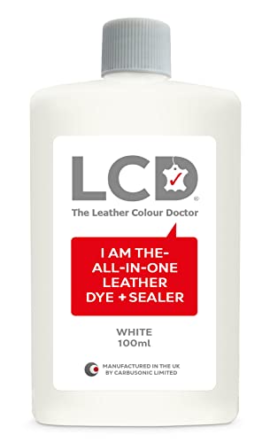The Leather Colour Doctor - Tinte y sellador para cuero todo en uno, para reparación y restauración, color permanente para sofás, zapatos, bolsos, ropa, autosellante, 100 ml (blanco)