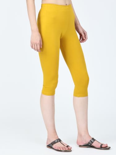 Image of Robinbosky Premium Stretchable Cotton Capri Legging for Women | Suitable for Formal wear & Casual wear | High-End Elastic Makes. The Leggings Squat Proof and Durable for Travel, Yoga, & Workout.
