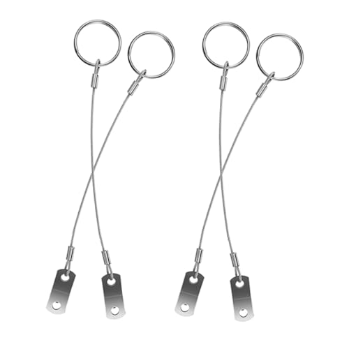 Kisangel 4Pcs Stainless Steel Safety Cable Durable Hardware with Flexible Wire for Secure Applications Water and Salt Resistant for Boaters and Trailers