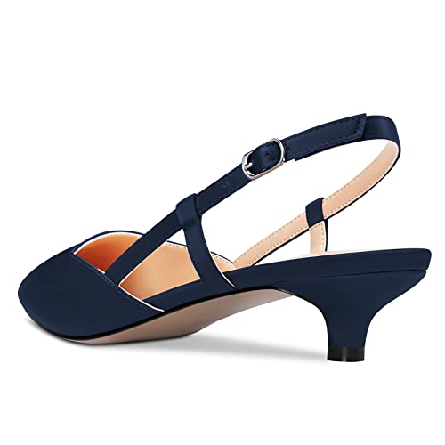 Castamere Low Kitten Heel Pointed Toe Pumps Women Slingback Slip-on Sandals Wedding Office Party Dress 1.4 Inches Heels3