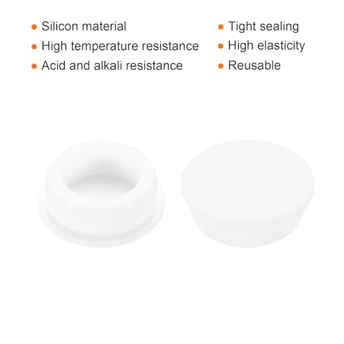 Image of MECCANIXITY 4pcs T-Shaped Silicone Plugs 39.3mm 1-1 /2 Inch Dia Snap in Plug Hole Seal Cover Round Rubber Stopper for Kitchen Rubber Bulkheads Waterproof Sealing Plugs White
