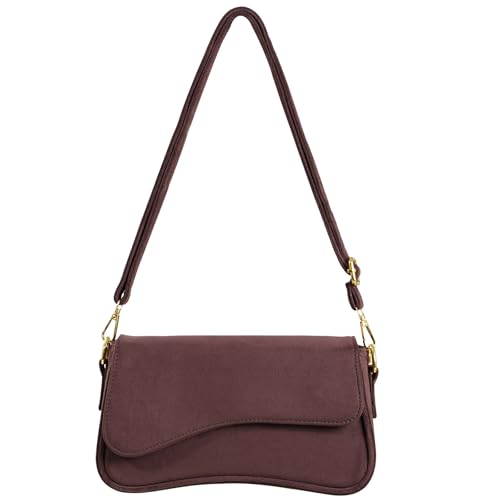 Image of Amszke Shoulder Bag for Women Y2K Crossbody Purse PU Leather Underarm Handbag 2 Adjustable Strap for Daily Commute Travel