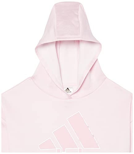 adidas Girls' Long Sleeve Mélange Hooded Fleece Pullover2