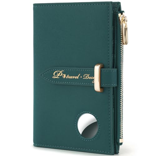 VanFn Airtag Passport Holder, RFID Travel Passport Wallet, Family Passport Holder, Ladies Bifold Air Tag Wallets, Slim Leather Credit Card Wallet For Women, Trip Document Organizer P.Travel Series