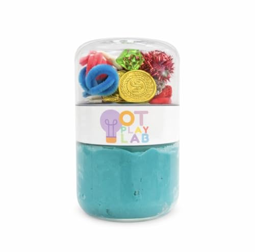OT Play Lab: Grab'N'Go Sensory Play Dough Jar | Screen-Free Toddler Activity Kit | Fine Motor | All-Natural (Mermaids)