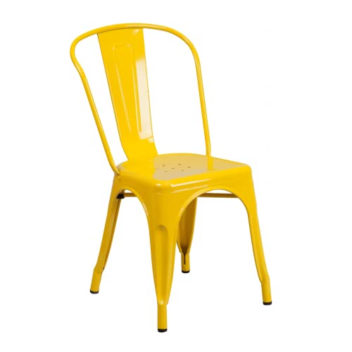 La Mejor Selección de Sillas Tolix - los más vendidos. 48 Bleu Muebles Silla de acero Tipo Tolix Silla para café, Bar, restaurat, etc. Silla Moderna para Uso Comercial o residencial Color Amarillo