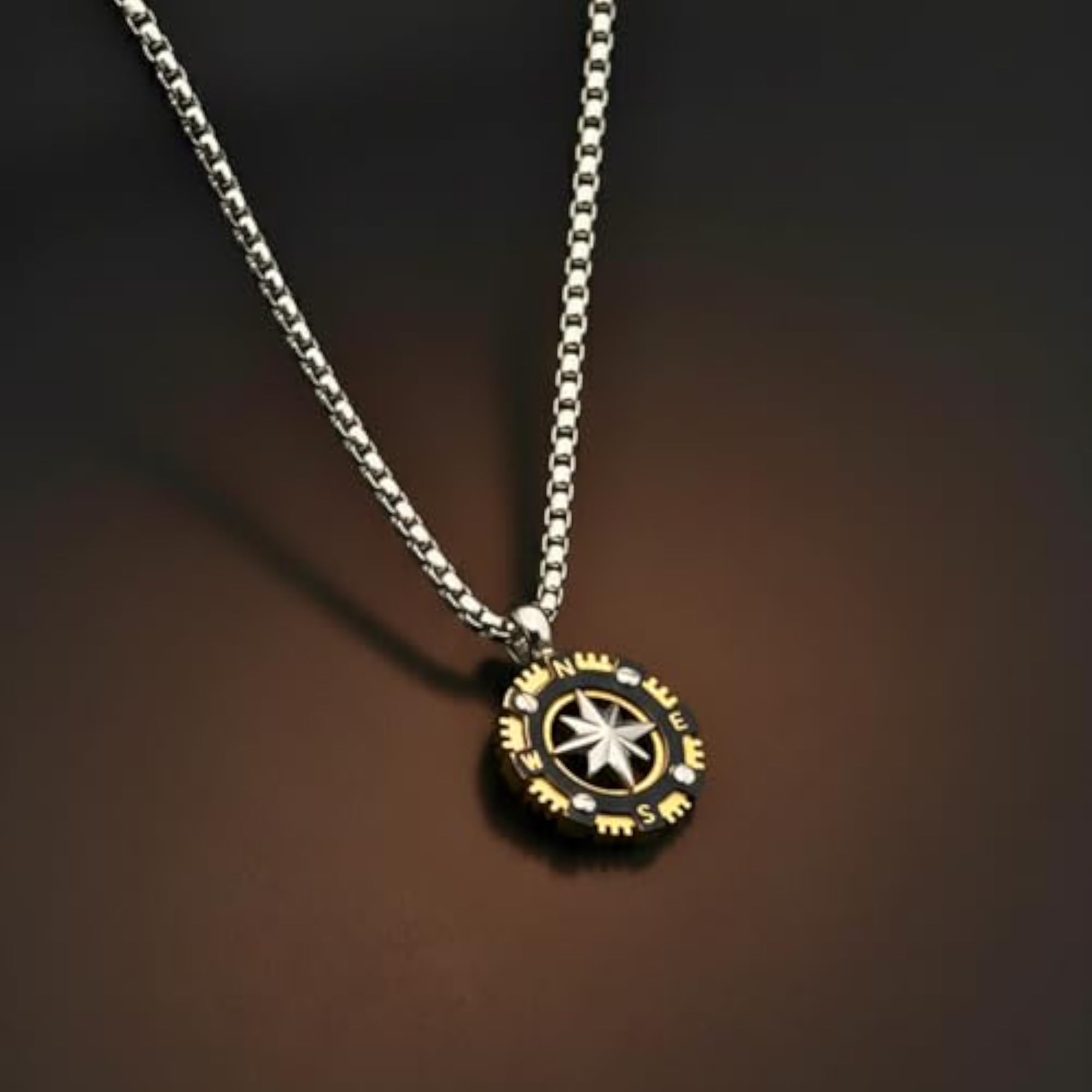 Boys' Titanium Steel Pendant with 22inch Round Box Chain