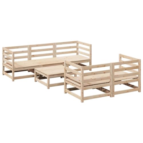 vidaXL Salon de Jardin 6 pcs Bois de pin Massif