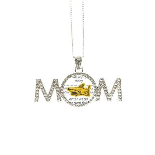 Collier requin Enter Water At Own Risk avec pendentif gravé haute précision