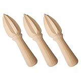 Supvox Holz Handpresse 3 Stück Zitronen und Orangenpresse Manuelle Saftpresse für Obst und Küche Vielseitiges Entsafter Werkzeug
