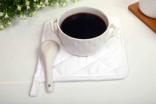 Apcollection Pot Holder 100% Cotton, Machine Washable, Heat Resistant Kitchen Gift Set (Pack Of 10 Size 8 X 8 Inch, White) #TOP1