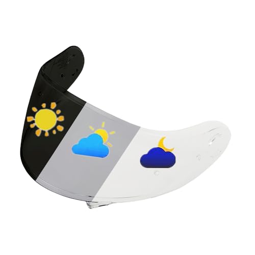 ANSUNDA CNS-3 Helmet Visor for Neotec 2, CNS-3 UV Protection Windproof Motorcycle Helmet Face Shield for Neotec 2 (Photochromic Clear/Deep Black)