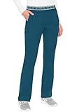 Med Couture Women's Yoga Pull-On Pant with 7 Pockets Ultra-Soft Rib-Knit Waistband and 2-Way Stretch Technology - MC7739, S, Caribbean