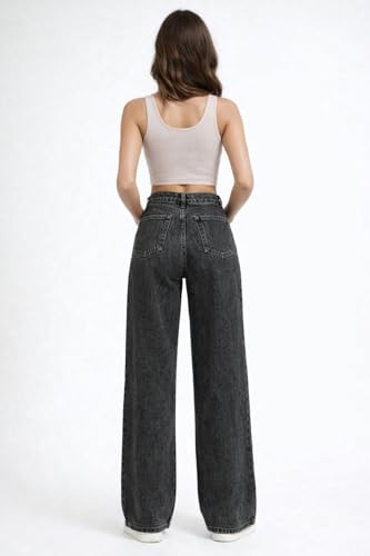 Image of ODDMONEKY Baggy Jeans for Women || Relaxed Fit Wide Leg High Rise Jeans for Women (Wjeans-8)