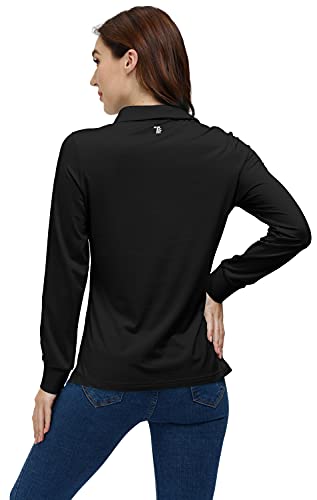 Airike Golf Polo Shirts For Women Long Sleeve Colourful Quick-Dry Workwear & Activewear-Womens Athletic Apparel Black #TOP3