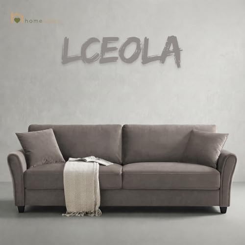 Image of 3 Seater Lceola Premium Fabric Sofa |Stylish And Comfortable Living Room Furniture| Heavy Quality Sofa And Builtin| Throne Of Comfort,Lightgrey