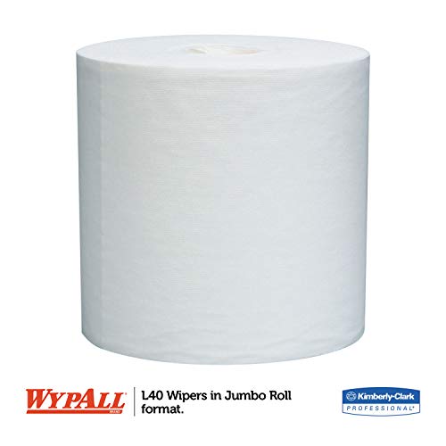 Image of KIMBERLY-CLARK PROFESSIONAL* WYPALL L40 Wipers, Jumbo Roll, Perforated, 12 1 /2 x 13 2 /5, White, 750 /Roll