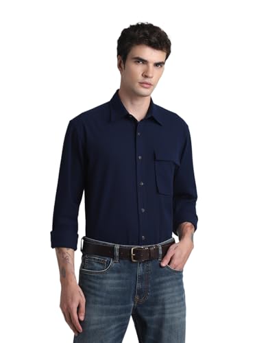 Image of Jack & Jones Men's Cotton Solid Regular Fit Shirt