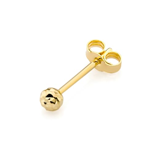 MARKO Einzelner Ohrstecker aus 8K Echtgold 333 Kugel Ohrring Damen Gold Ohrschmuck Einzelstück für Frauen & Mädchen Klassischer Stecker Verschluss Kein Paar (6)