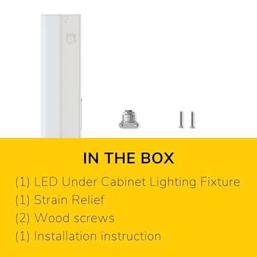Image of GETINLIGHT 24-inch Hardwired Only LED Under Cabinet Lighting, Soft White(3000K), Dimmable, Matte White Finished, ETL Listed, IN-0201-13-WH
