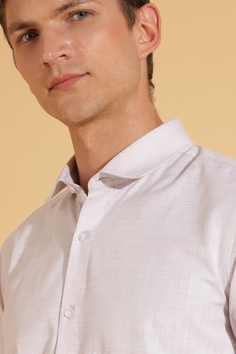 Image of FYLTR Men's Regular Fit Shirt - Half Sleeve | Contrast Placket | Regular Collar | Formal Shirts for Men