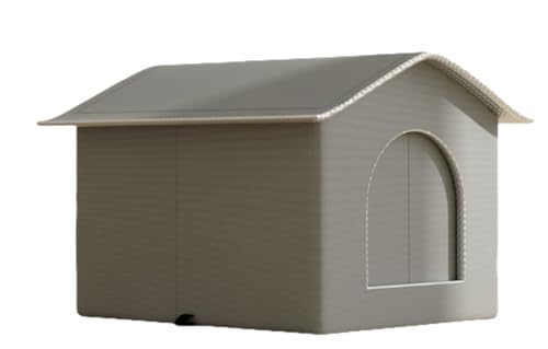 冷却猫ハウス、ペット冷却ハウス、猫クーラーハウス 夏用猫犬用冷却ハウス、屋外用猫冷却ハウス、 エアコン付き 夏用ペット冷却ハウス、折りたたみ式犬用シェルター 熱対策 接触涼感 耐用性 猫、犬、屋外、屋内用 (中くらい,グレー)