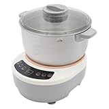 Electric Dough Maker with Ferment Function 5L/4.5QT Dough Mixer Machine, Automatic Stainless Steel Flour Kneading Machine with Microcomputer Timer, Tabletop Split Design Dough Mixer (Silver)