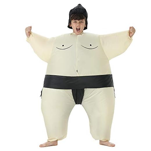 TOLOCO Inflatable Costume for Kids, Sumo Wrestler Inflatable, Sumo Costume, Inflatable Halloween Costumes, Blow up Costume for Kids, Kids Inflatable Costume