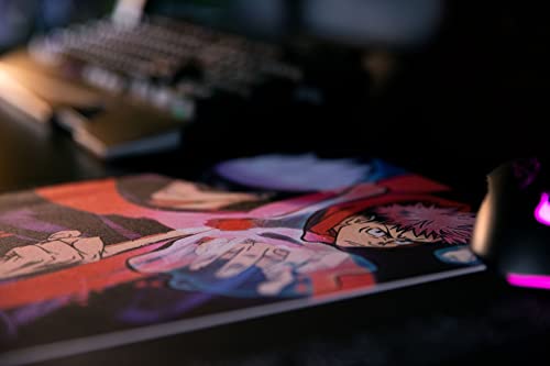 Konix Jujutsu Kaisen Gaming-Mauspad 32 x 27 cm - rutschfeste Unterseite - Motiv Gojo und Yuji