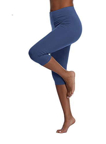 Image of Kotii Women's Lightweight Soft Capri Leggings Crop Leggings 3 /4 Stretch Yoga Pants