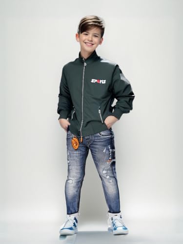 Image of HRKK Kids Windcheaters Solid Polyester Blend Jackets for Boys and Girls |