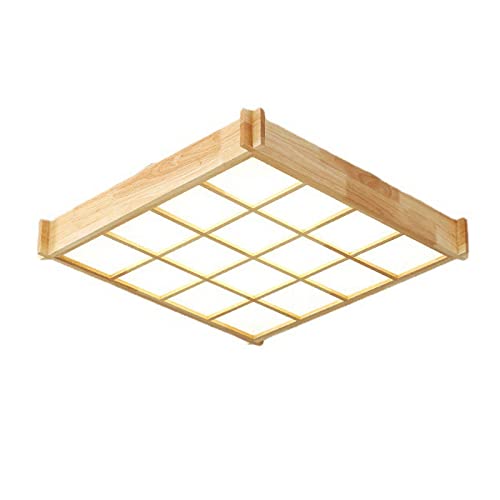 Plafonnier LED économie d'énergie bois carré dimmable