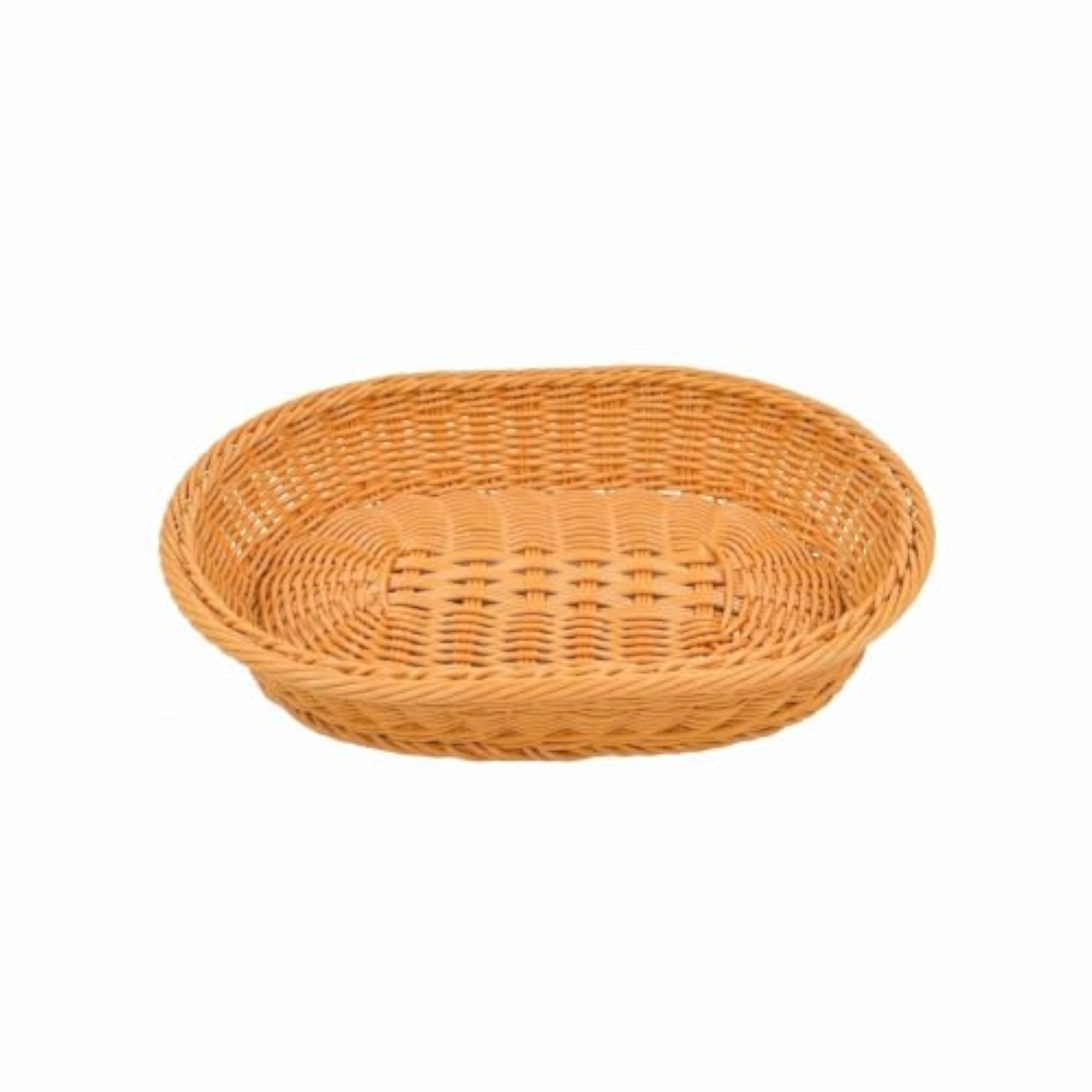 Oval Woven Serving Basket with Lattice Base