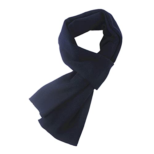 [ANMIDA] アンミダ チクチクしない綿100％ コットン100％ニットマフラー ニット マフラー コットン 天然素材 敏感肌 レディース メンズ 防寒 秋冬 静電気防止 (ネイビー)