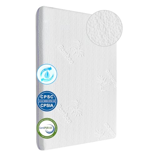 Image of KEAWIS Bassinet Mattress (32 * 22 * 1.5) Bamboo Fiber and Microfiber Cover, Dual Side Gel Memory Foam Mattress.for Maxi-COSI Bassinet Mattress/Fodoss/Yacul/Cloud Baby Bassinet Mattress