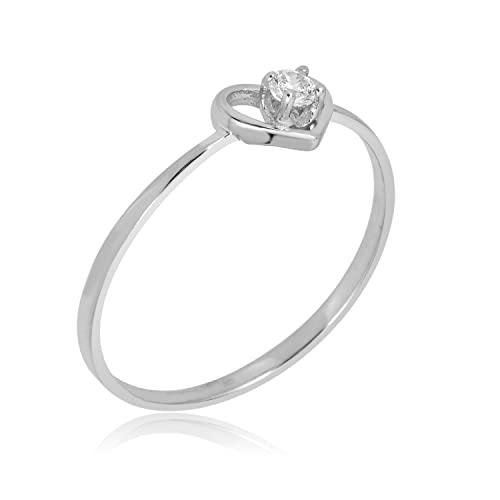 Image of AVORA 10K Gold Simulated Diamond CZ Open Heart Ring