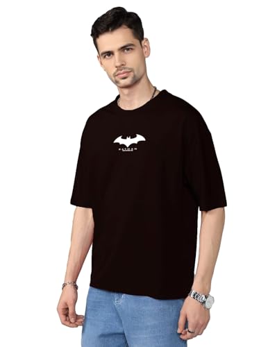 Image of Men's Oversized Batman T-Shirt - Cotton Half Sleeve Graphic Tee | Superhero Printed Casual T-Shirt for Men