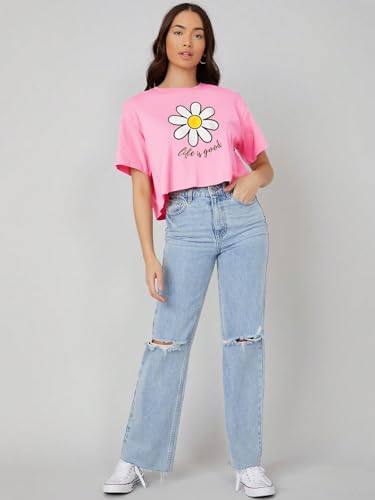 Image of KOTTY Women's Letter Print Oversized Fit T-Shirt