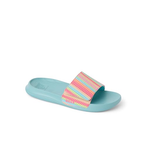 REEF Kids Girls Sandals, Kids Salty Slide, Aqua/Stripe, 6 by REEF - Used condition - Image 5