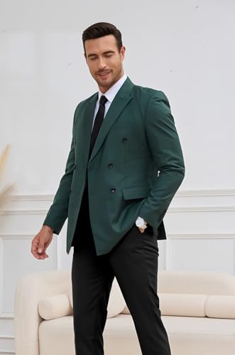 Men's Suit Jacket Slim Fit Double Breasted Blazer Men Casual Sport Coats Business Wedding Prom Blazer Jacket2
