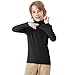 QBK Boys Turtleneck Long Sleeve Thermal Turtle Neck Sweater for Kids 4T-16 Years Soft Warm Under Shirts (Black, 14Years)
