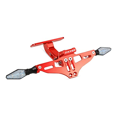 JosbY for Suzuki for GIXXER 150 155 for GIXXER SF 250 for GIXXER F150 License Plate Holder Licence Bracket with Light Tail Tidy Fender Eliminator Registrant License Plate (Color : B Orange)